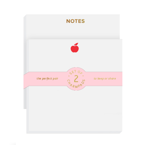 Notes + Red Apple 2 Pack Charmpad ®